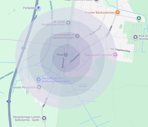 Railway station influence area
